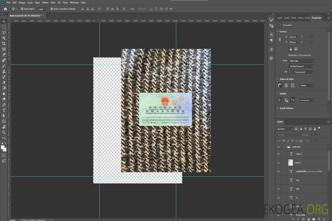 Photolook de la carte de séjour en Chine RETOUR template Photolook de la carte de séjour en Chine RETOUR template